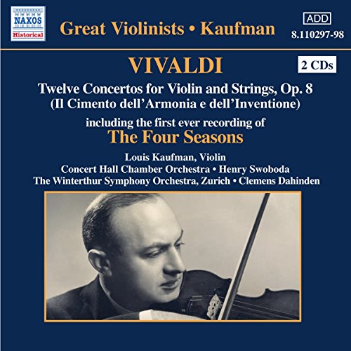 Blue CD cover with violinist photo and Vivaldi concertos information.