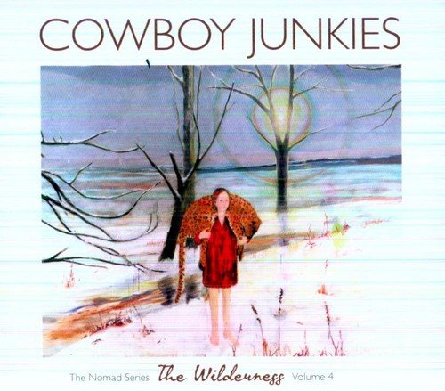 "Album cover featuring a watercolor painting of a woman in red in a snowy landscape."