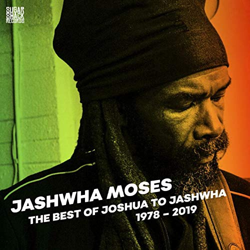 "Album cover featuring a man in a head wrap with green and orange background."