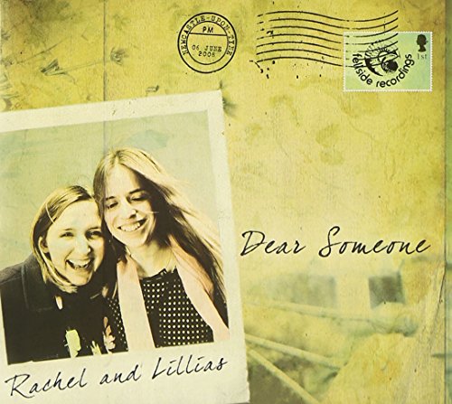 Album cover with two smiling women and postcard design, yellowed background.