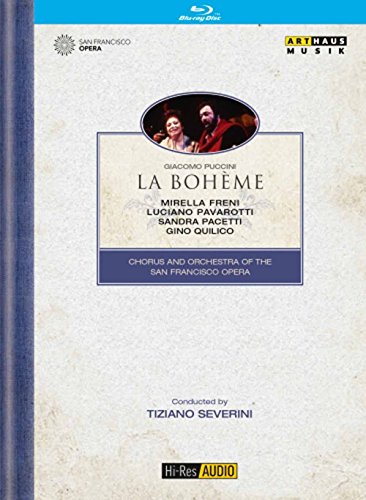 "La Bohème" Blu-ray cover featuring a man and woman in an oval frame.