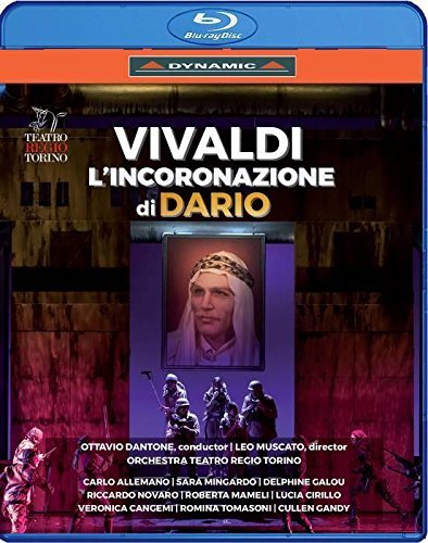 "Blu-ray case with image of opera performance and title 'Vivaldi L'incoronazione di Dario'."