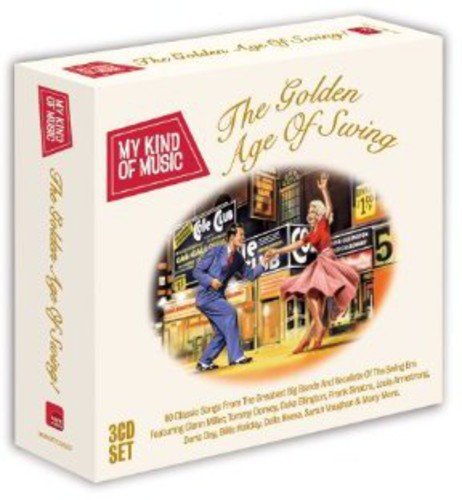"CD cover featuring dancing couple with 'The Golden Age Of Swing' title."