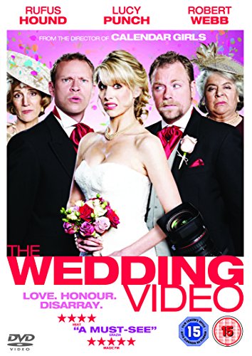 DVD cover for "The Wedding Video" featuring a bride, groom, and three others.