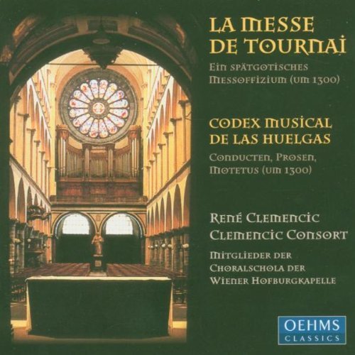 CD cover: Gothic church interior with text "La Messe De Tournai" and composer name.
