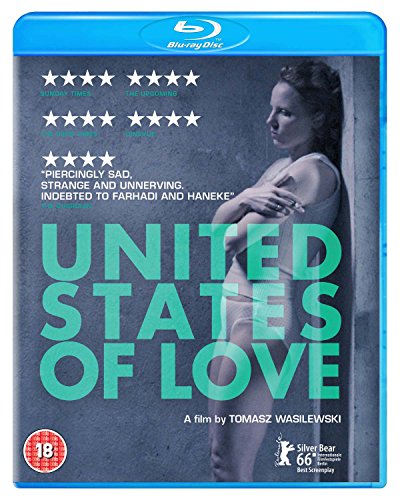 "Blu-ray case with a woman in a white dress on a grey background."
