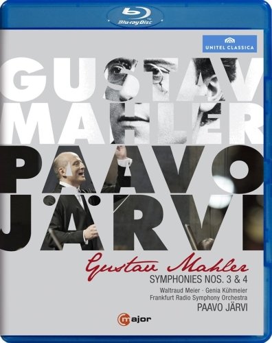 Blu-ray case for Mahler symphonies 3 & 4, featuring conductor Paavo Järvi.