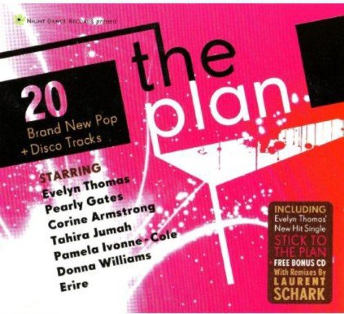 "CD cover with pink background, martini glass, and artist names listed."