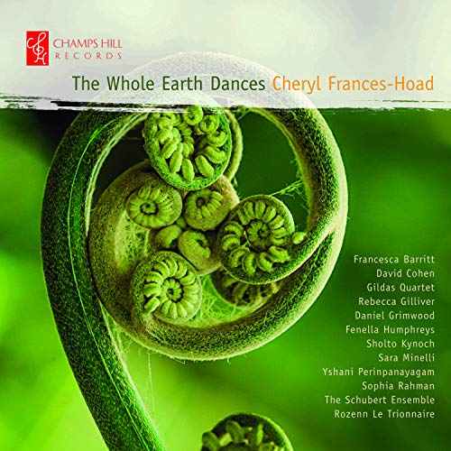CD cover for “The Whole Earth Dances” featuring a green fern spiral.