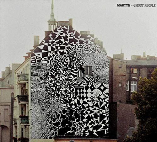 CD cover: building facade with black and white abstract graffiti art.