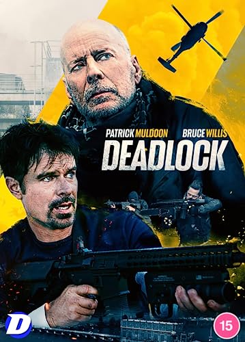 DVD cover for "Deadlock" featuring Bruce Willis and Patrick Muldoon, armed men.