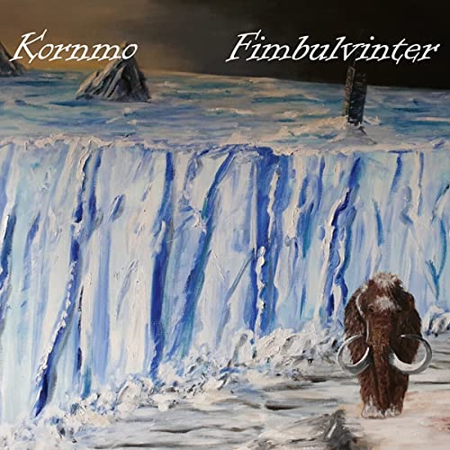 Painted album cover featuring a woolly mammoth in a snowy, icy landscape.