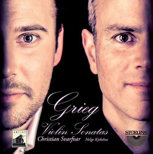 CD cover featuring portraits of two men and the title "Grieg Violin Sonatas".