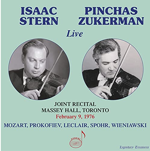 CD cover featuring portraits of violinists Isaac Stern and Pinchas Zukerman.