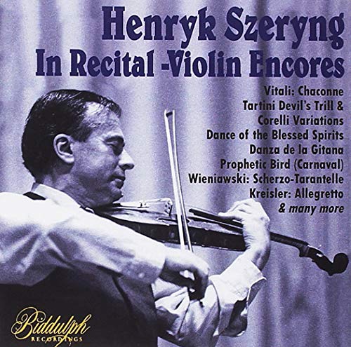 CD cover featuring violinist Henryk Szeryng playing, with tracklist details.