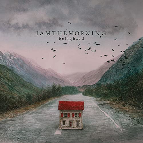 Album cover: mountains, birds, a small house, and a winding road.