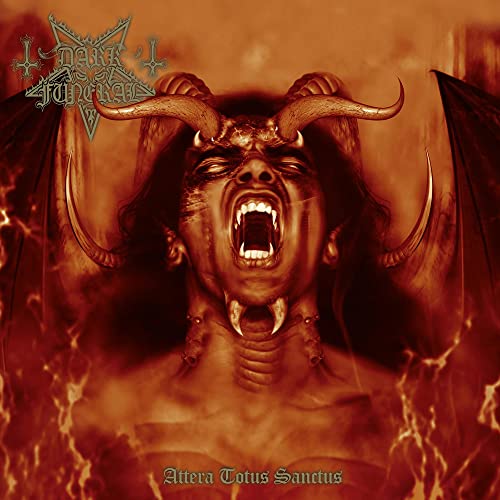 CD cover for Dark Funeralās āAttera Totus Sanctusā featuring a demonic face.