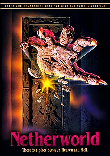 DVD cover for horror film Netherworld, featuring a demonic figure emerging.