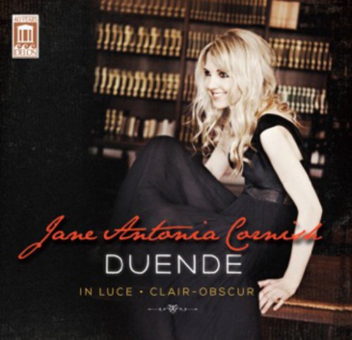 CD cover featuring Jane Antonia Cornish with bookshelves in the background.
