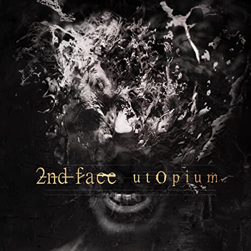 CD cover for "2nd Face - Utopium" with abstract, dark, and textured imagery.