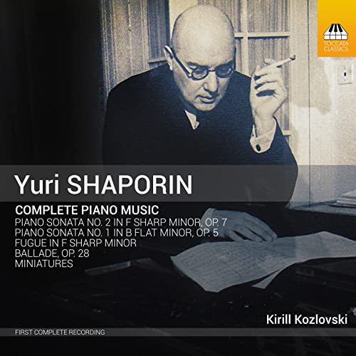 CD cover: Yuri Shaporin portrait, sheet music, and track listing details.