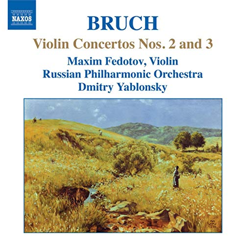 CD cover for Bruch violin concertos with a landscape painting.