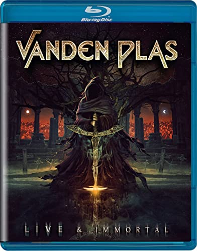Blu-ray cover for Vanden Plas's "Live And Immortal" featuring a cloaked figure.