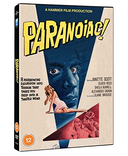 DVD cover for "Paranoiac!" featuring a distressed face and reclining woman.