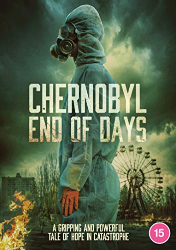 DVD cover: person in hazmat suit, burning landscape, and Ferris wheel.