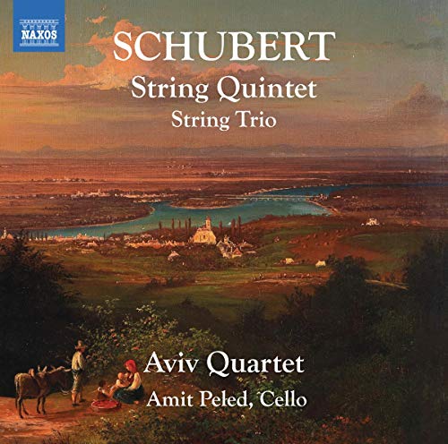 CD cover for Schubert string quintet and trio by Aviv Quartet.