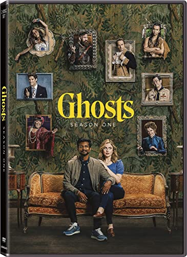 Ghosts" Season 1 DVD cover featuring a couple and framed historical figures.