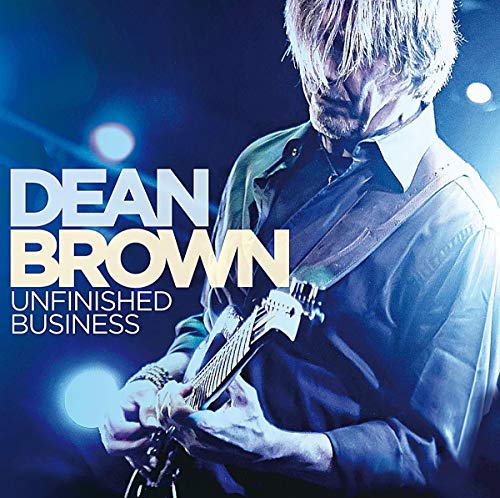 Dean Brown album cover featuring a guitarist with blue lighting.