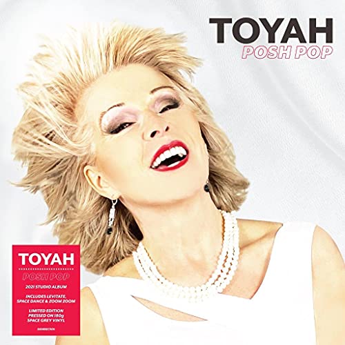 Toyah Wilcox portrait album cover, “Posh Pop”, with red sticker detail.