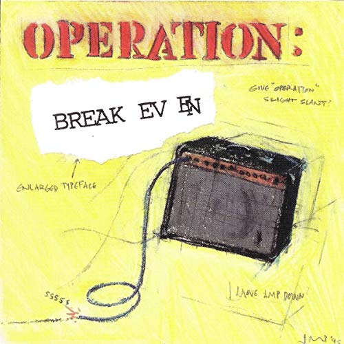 Yellow CD cover with hand-drawn guitar amplifier and handwritten text.