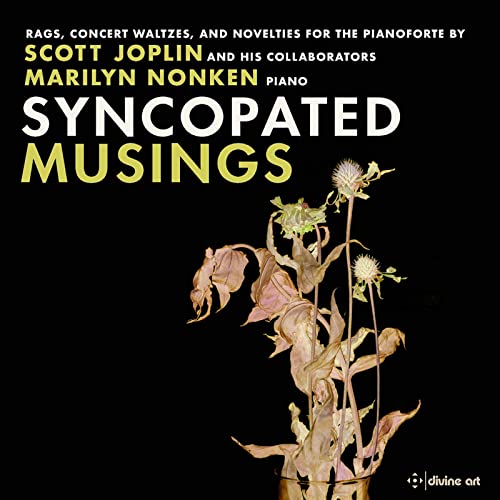 CD cover for “Syncopated Musings” featuring wildflowers on a black background.