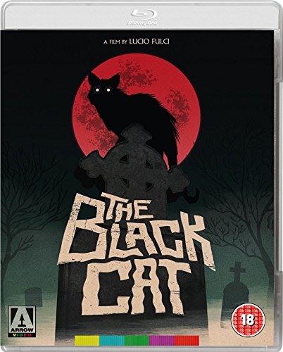 Blu-ray cover for "The Black Cat" featuring a cat on a tombstone.