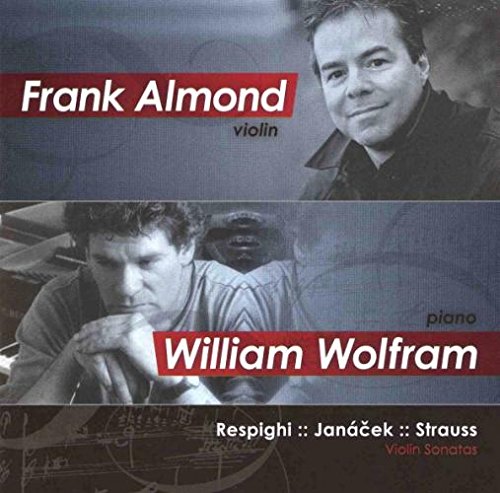 "CD cover featuring black and white photos of two men, Frank Almond and William Wolfram."