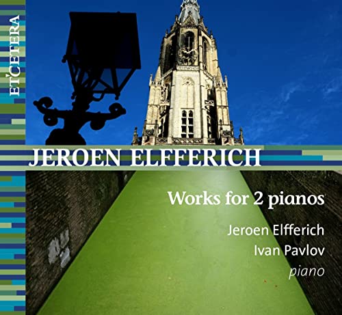 CD cover: church tower, piano mechanism, and text “Jeroen Elfferich”.