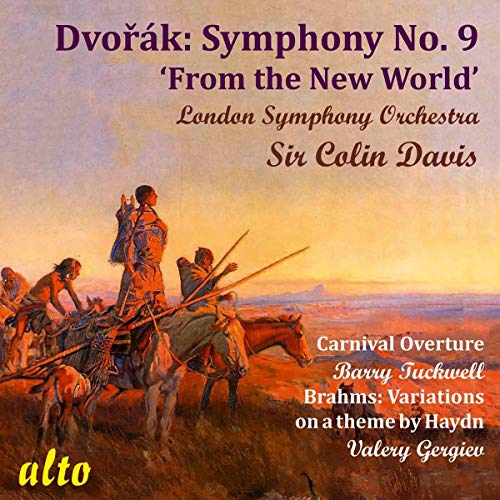CD cover featuring a painting of Native Americans on horseback at sunset.