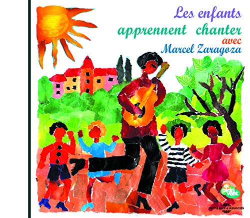 Colorful CD cover depicting a guitarist with children in a village scene.