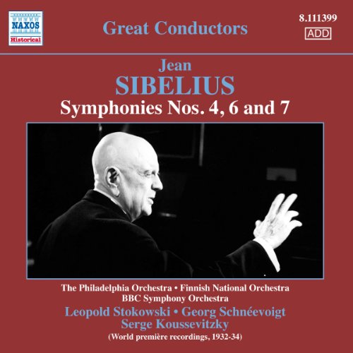 CD cover featuring Leopold Stokowski conducting, with Sibelius symphonies listed.