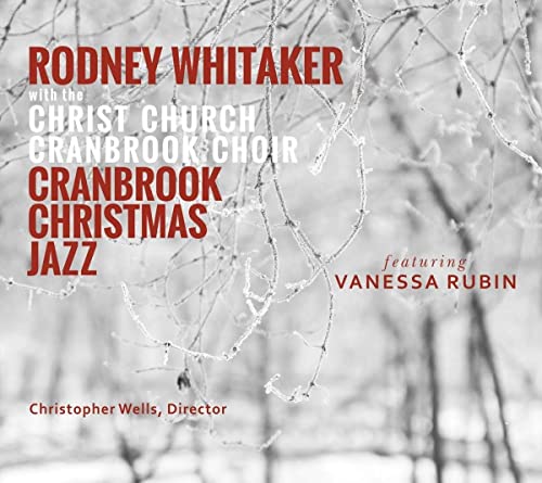 CD cover for “Cranbrook Christmas Jazz” with snowy branches.