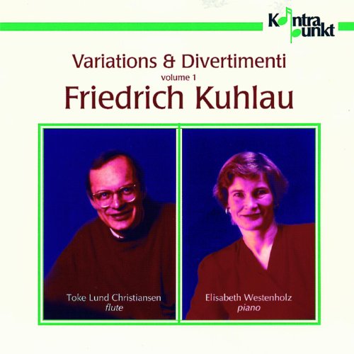 Cream-colored CD cover with two photos and red text reading "Friedrich Kuhlau".