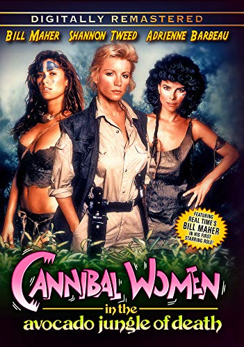 DVD cover featuring three women in jungle attire, title: "Cannibal Women.