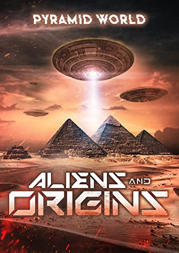 DVD cover: Pyramids under a beam of light with UFOs above.