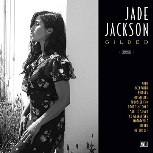 Black and white album cover for Jade Jackson’s “Gilded” featuring a portrait.