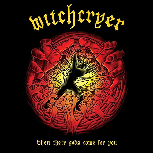 Witchcryer album cover: red, ornate circle with a dark figure inside.