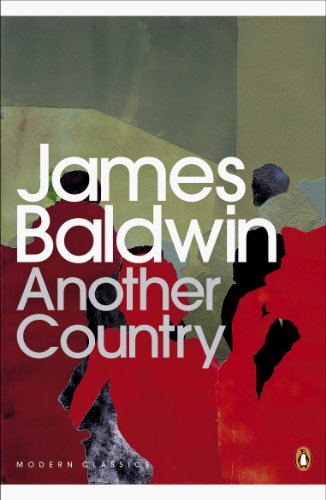 "Book cover of 'Another Country' by James Baldwin with abstract silhouettes and muted colors."