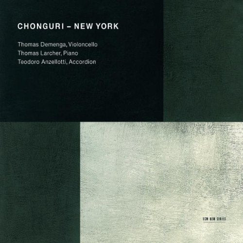 "CD cover with black and white textured panels and white and black text."