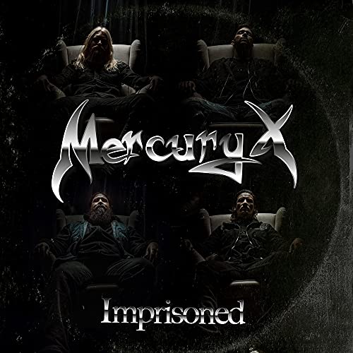 CD cover for Mercury X - Imprisoned, featuring four men in dark clothing.